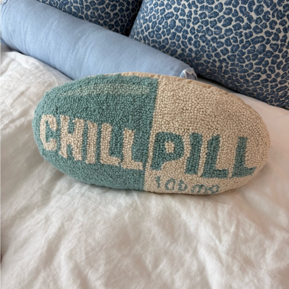 Chill Pill Needlepoint Pillow